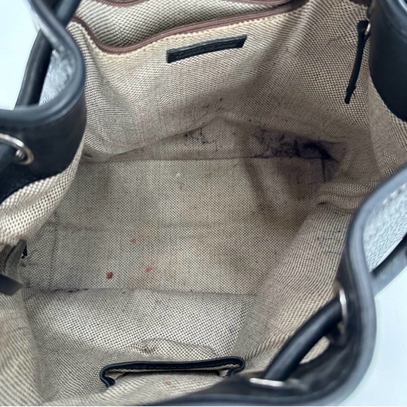 Dooney & Bourke AWL Vintage Black Pebble Leather Drawstring Bucket Bag Purse - Picture 5 of 10